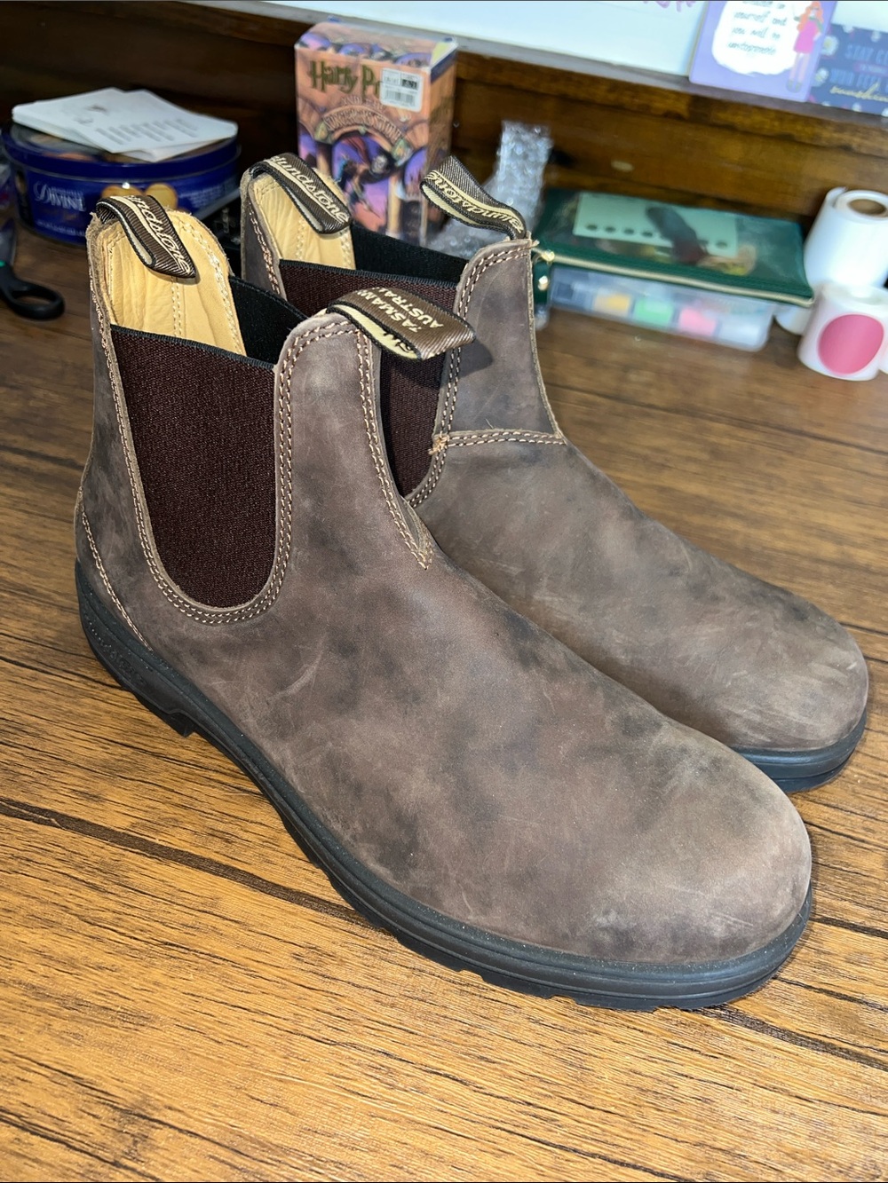 Blundstone 550 Brown Leather Chelsea Boots - Men's Size 12